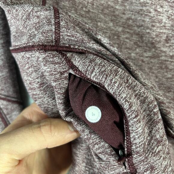 Lululemon It’s Rulu Run Cropped 1/2 Zip Women’s 4 Heathered Maroon Pullover - Picture 9 of 10